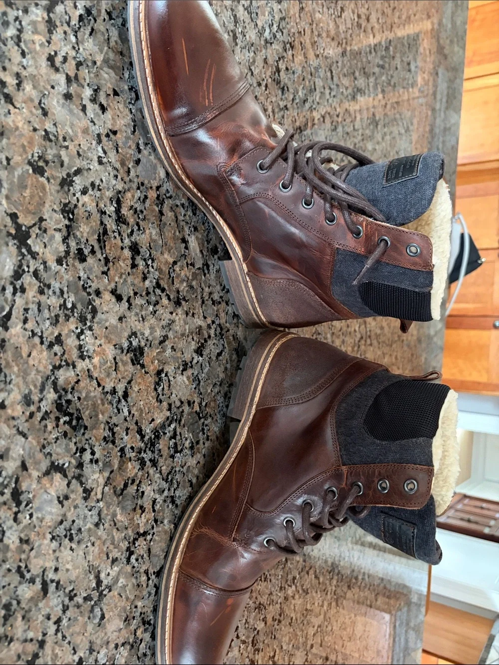 Bull boxer Leather Cap Toe Lace up Men's Brown Boots Size 13 Like New